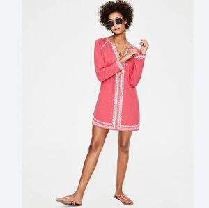 Boden Edie Jersey Kaftan Swim Coverup Embroidered XS